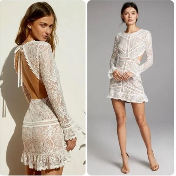 For Love & Lemons Emerie Cut Out Dress in White EUC - Picture 3 of 16